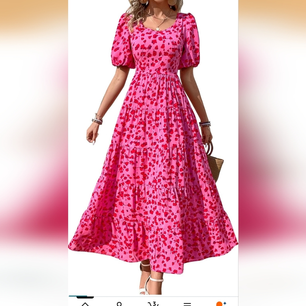 Pink Floral Maxi Dress Size Small